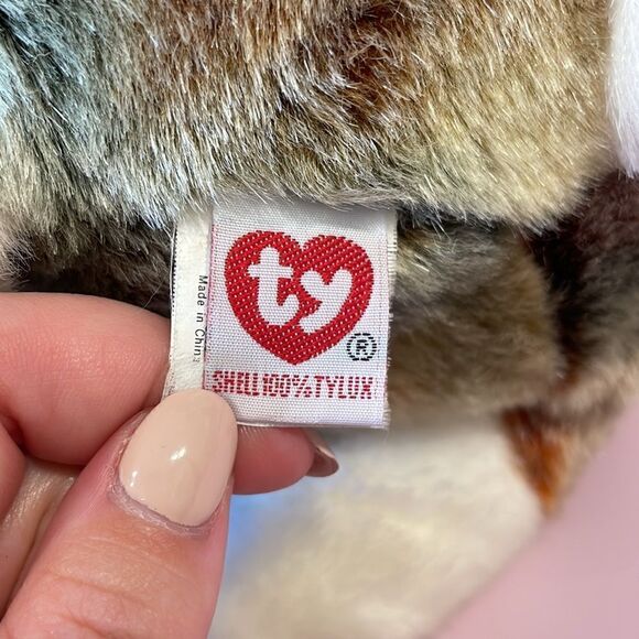 Ty Classics Collection “Meadow” the White and Brown Bunny Rabbit - 12” long EUC - Picture 9 of 10